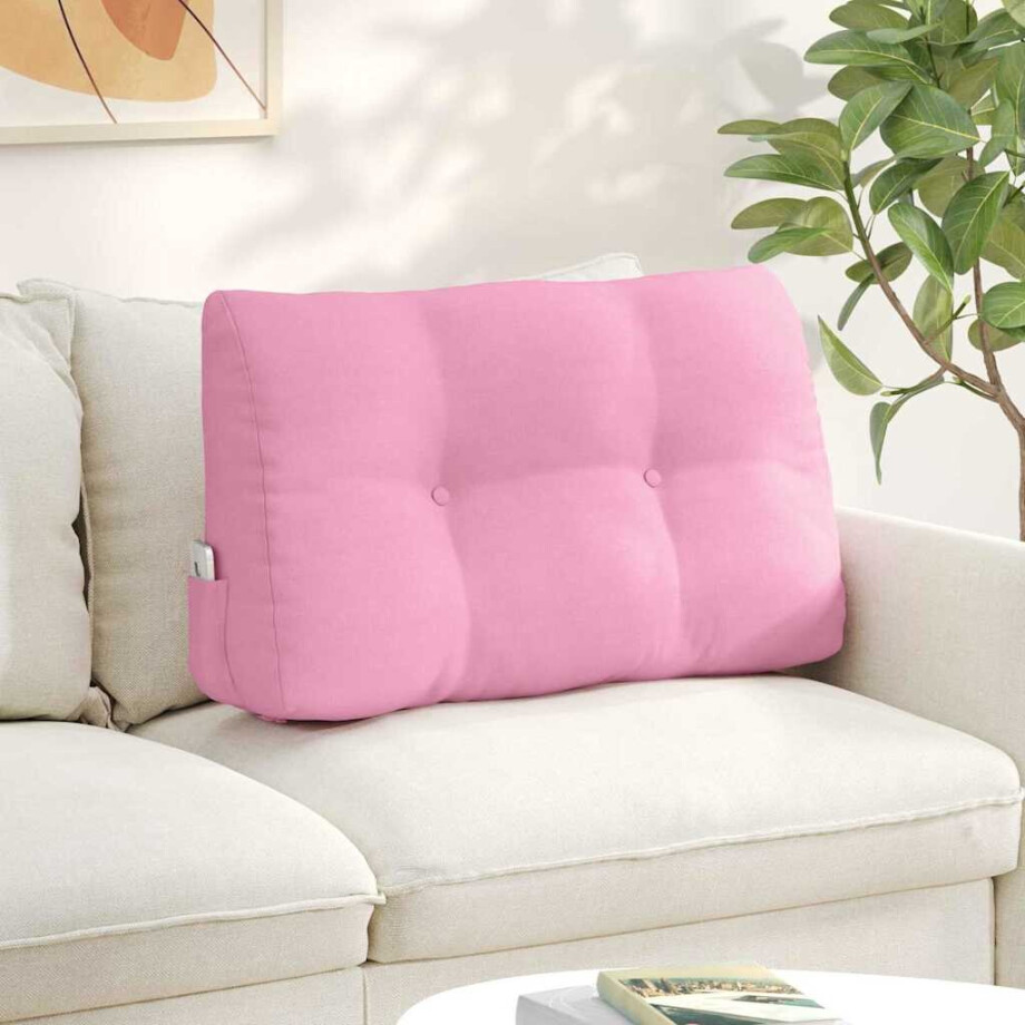 vidaXL Rugkussen Roze 80 x 24 x 50 cm Stof vidaXL Rugkussen Roze 80 x 24 x 50 cm Stof afbeelding 1