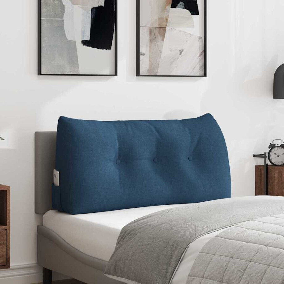 vidaXL Rugkussen Blauw 100 x 24 x 50 cm Stof afbeelding 1