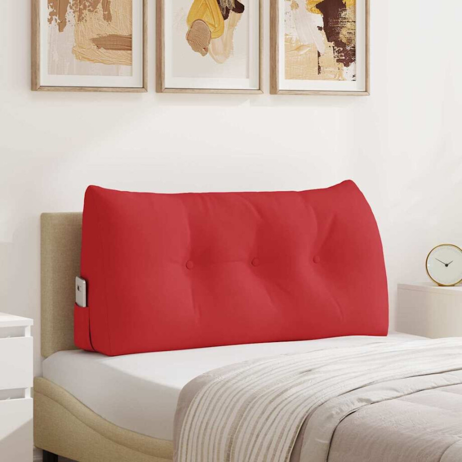 vidaXL Rugkussen Rood 100 x 24 x 50 cm Stof afbeelding 1