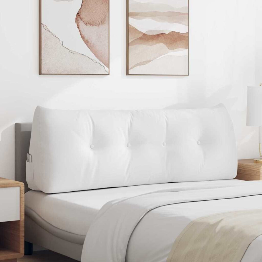 vidaXL Rugkussen Wit 140 x 24 x 50 cm Stof afbeelding 1