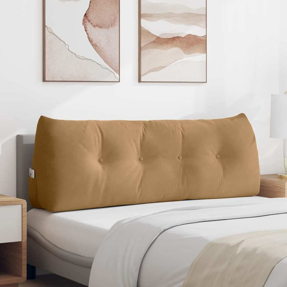 vidaXL Rugkussen Bruin 140 x 24 x 50 cm Fluweel vidaXL Rugkussen Bruin 140 x 24 x 50 cm Fluweel afbeelding 1