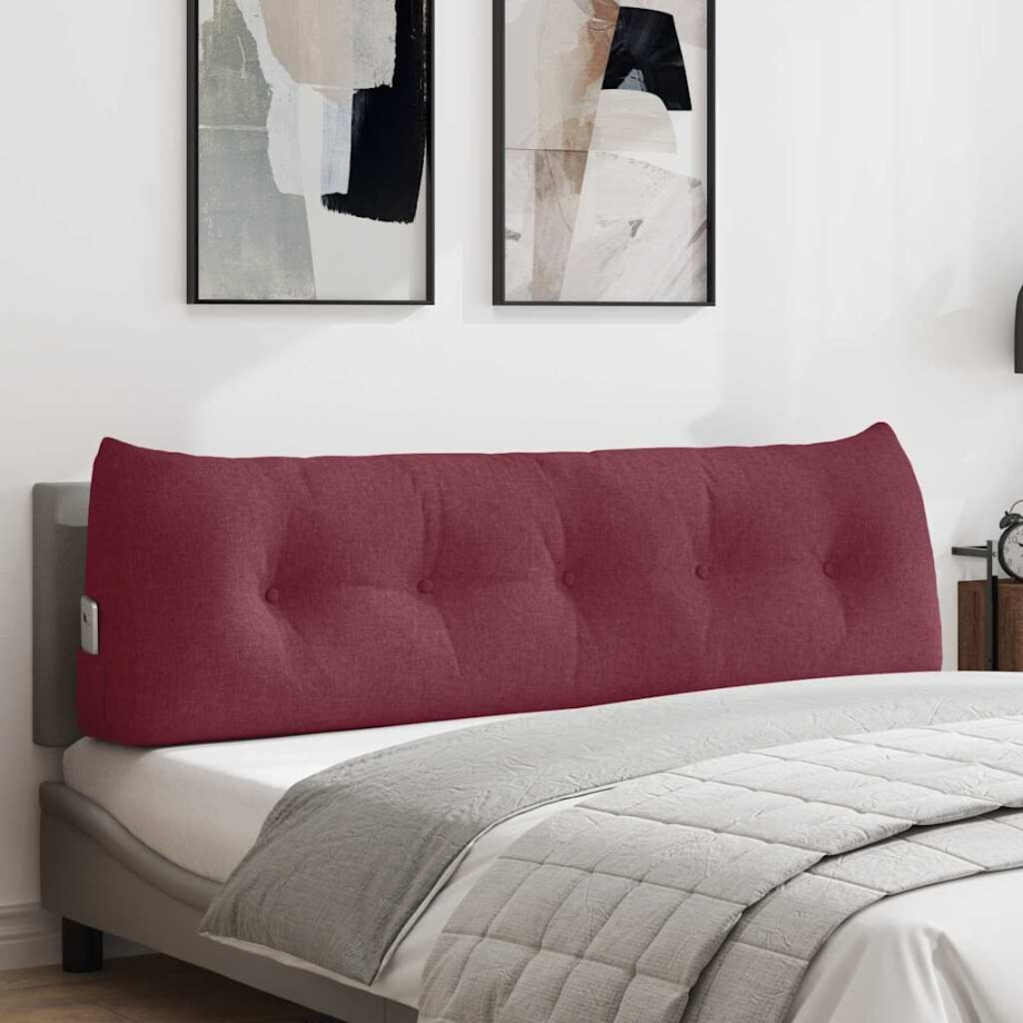 vidaXL Rugkussen Wijnrood 160 x 24 x 50 cm Stof afbeelding 1