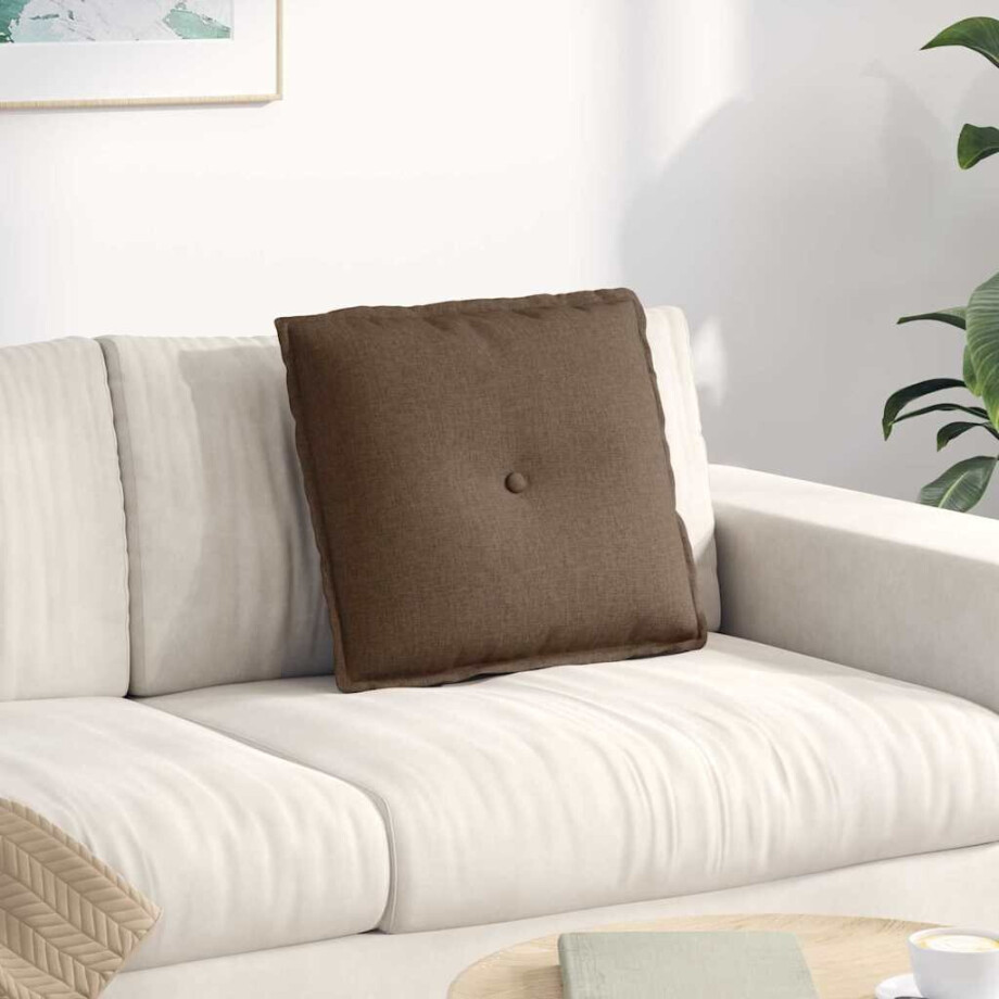 vidaXL Rugkussen Bruin 50 x 19 x 45 cm Stof afbeelding 1