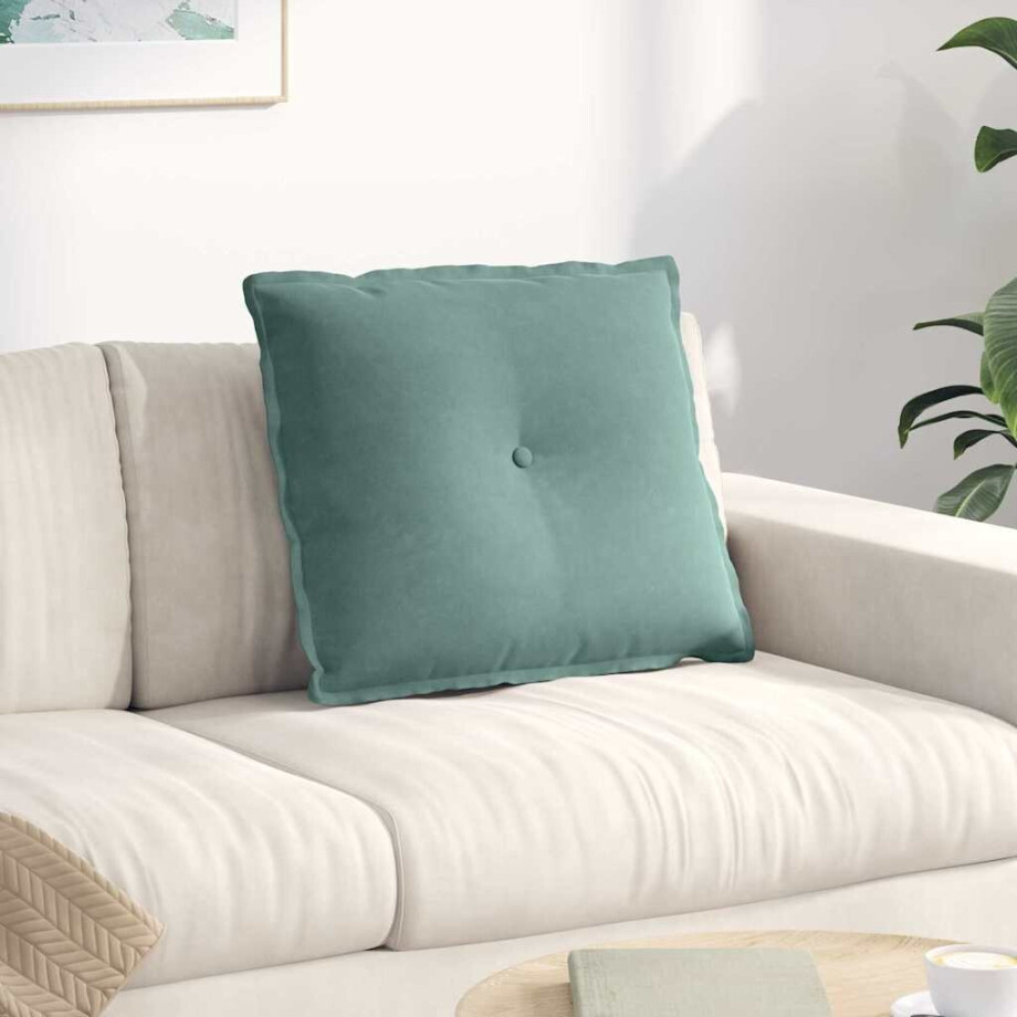 vidaXL Rugkussen Zeegroen 60 x 50 cm Cordstof afbeelding 1