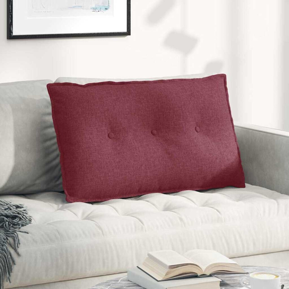 vidaXL Rugkussen Wijnrood 80 x 19 x 50 cm Stof afbeelding 1
