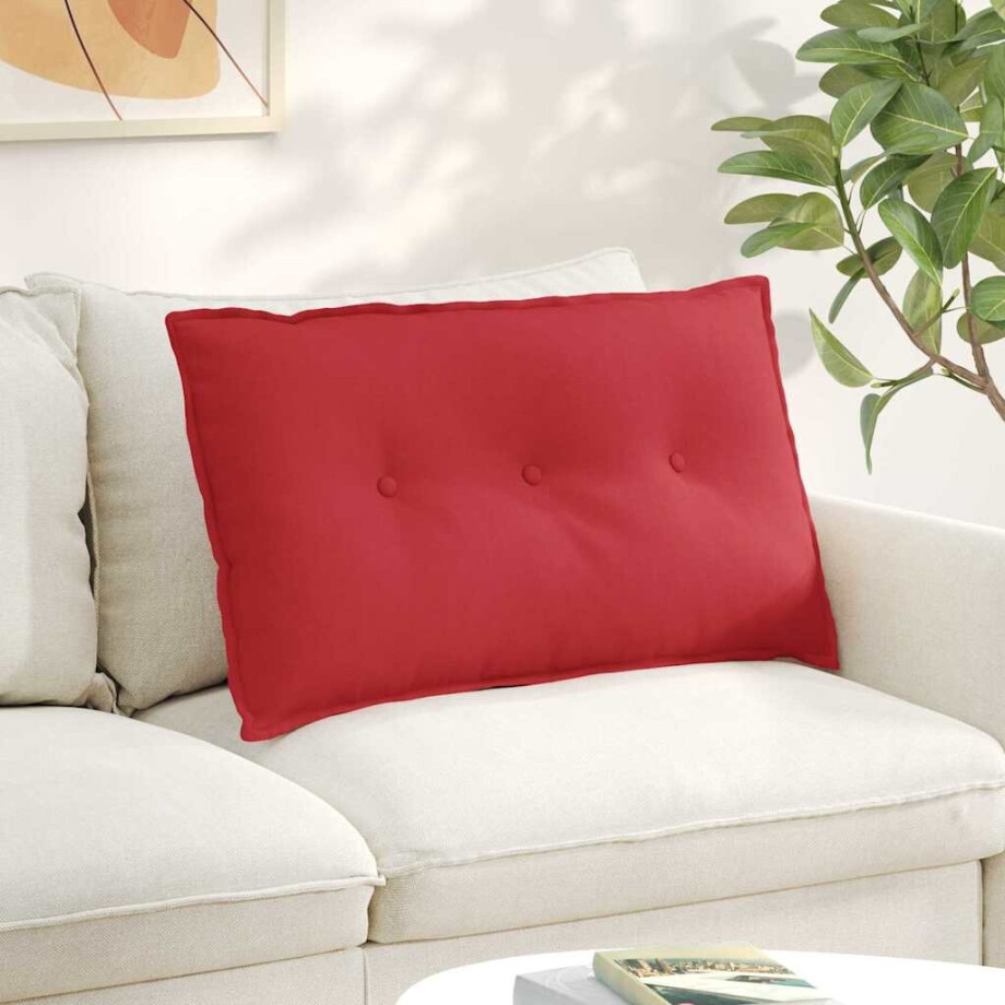 vidaXL Rugkussen Rood 80 x 19 x 50 cm Stof vidaXL Rugkussen Rood 80 x 19 x 50 cm Stof afbeelding 1