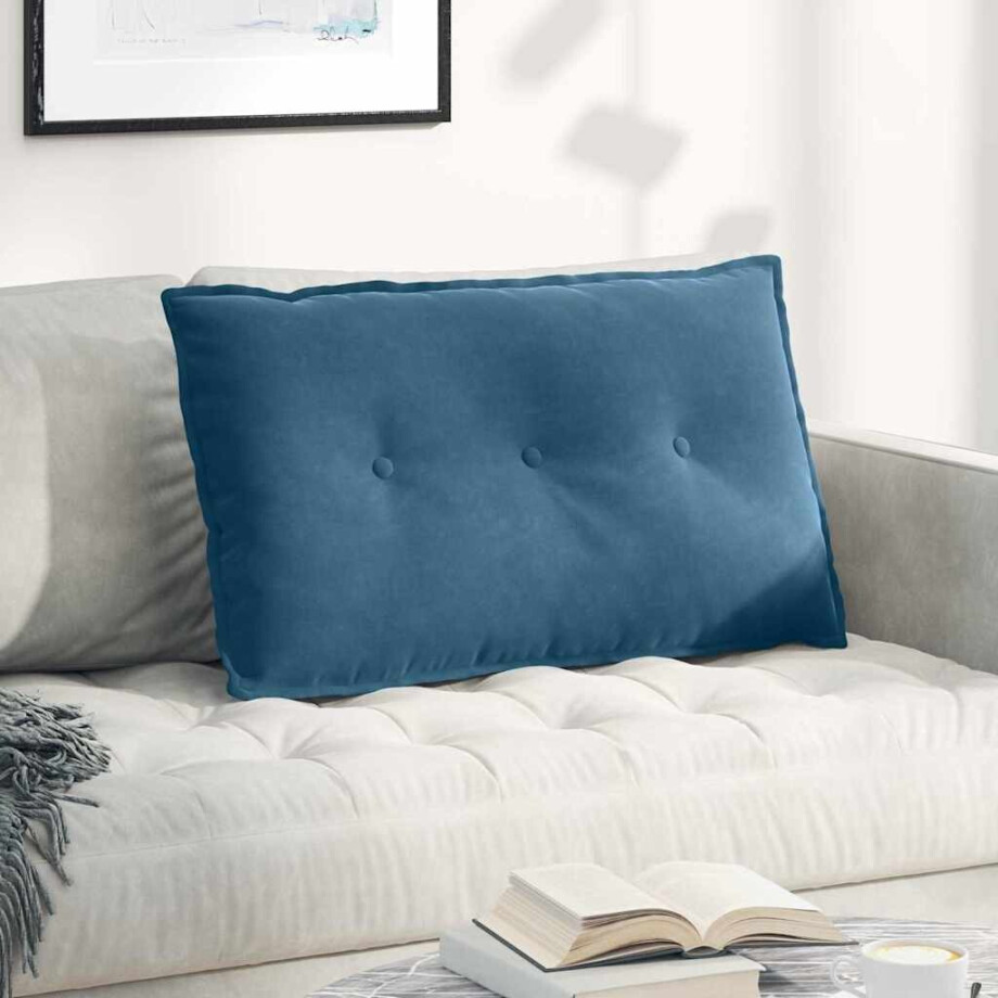 vidaXL Rugkussen Blauw 80 x 50 cm Cordstof vidaXL Rugkussen Blauw 80 x 50 cm Cordstof afbeelding 1
