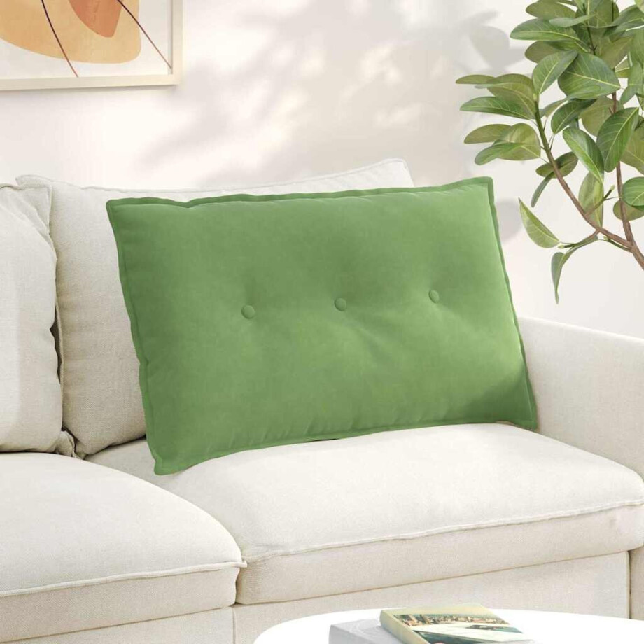 vidaXL Rugkussen Lichtgroen 80 x 50 cm Cordstof afbeelding 1