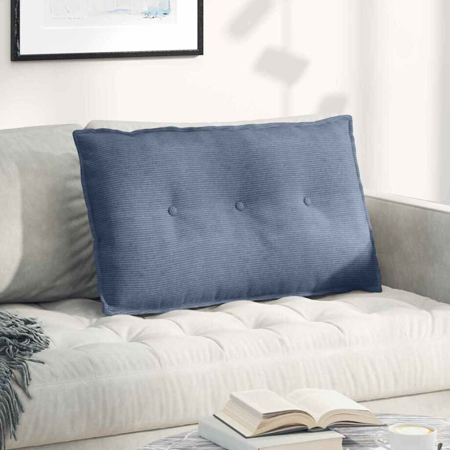 vidaXL Rugkussen Blauw 80 x 50 cm Cordstof vidaXL Rugkussen Blauw 80 x 50 cm Cordstof afbeelding 1