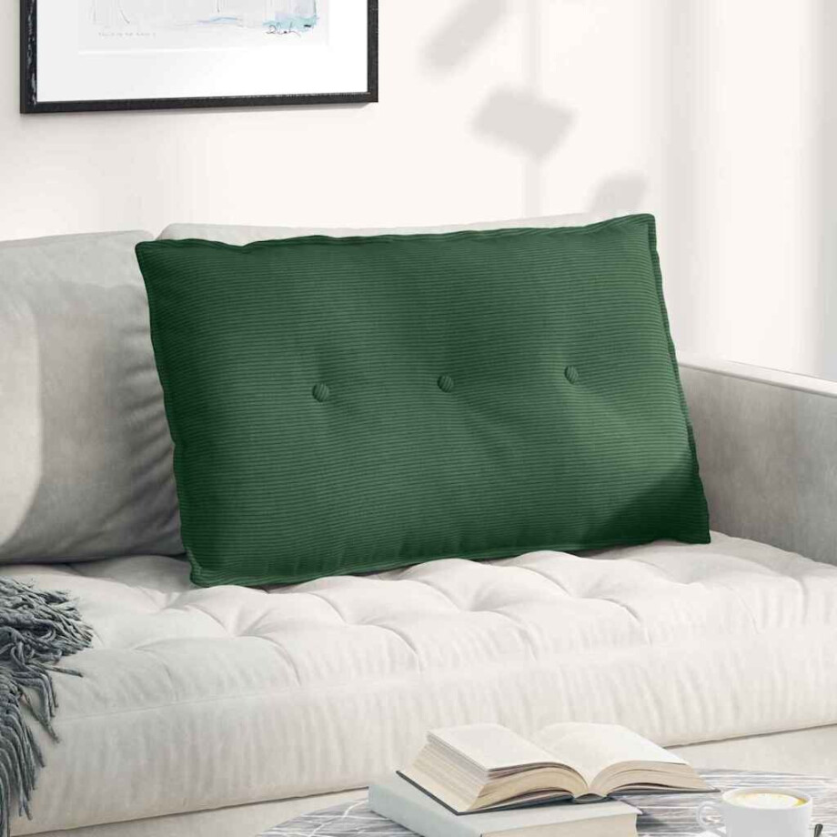 vidaXL Rugkussen Jungle Groen 80 x 50 cm Cordstof afbeelding 1