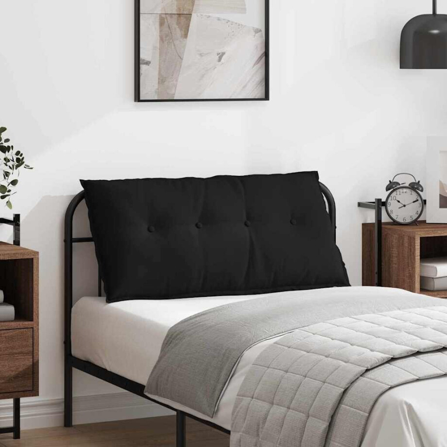 vidaXL Rugkussen Zwart 100 x 50 cm Microvezel Stof afbeelding 1