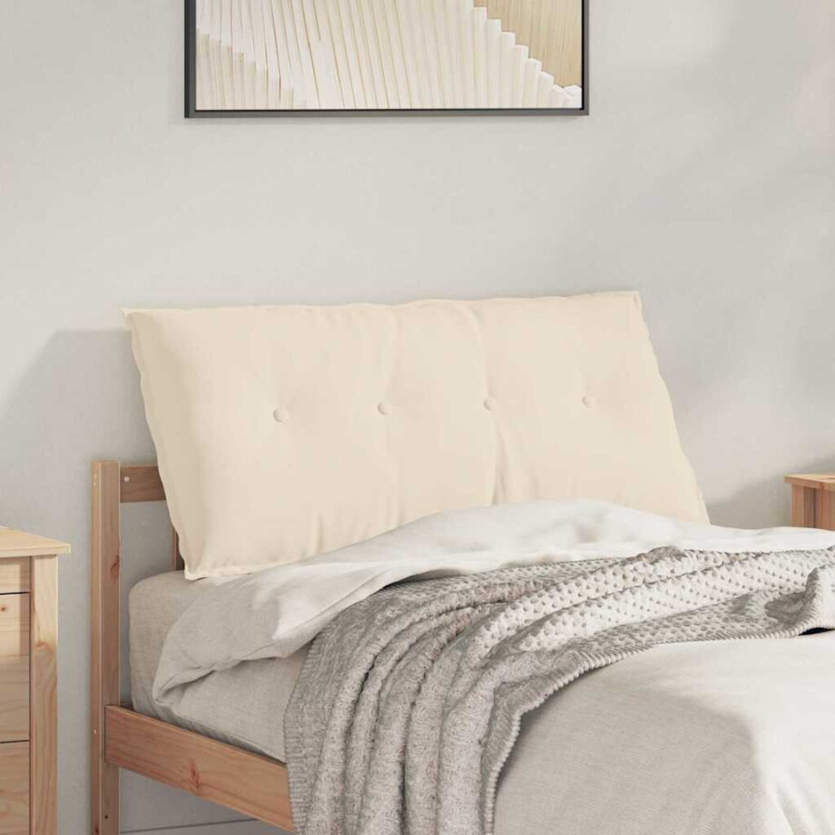 vidaXL Rugkussen Beige 100 x 50 cm Microvezel Stof afbeelding 1