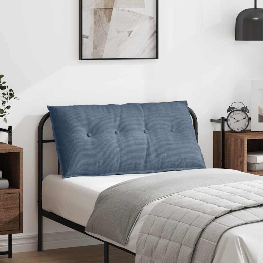 vidaXL Rugkussen Blauw 100 x 50 cm Cordstof afbeelding 1