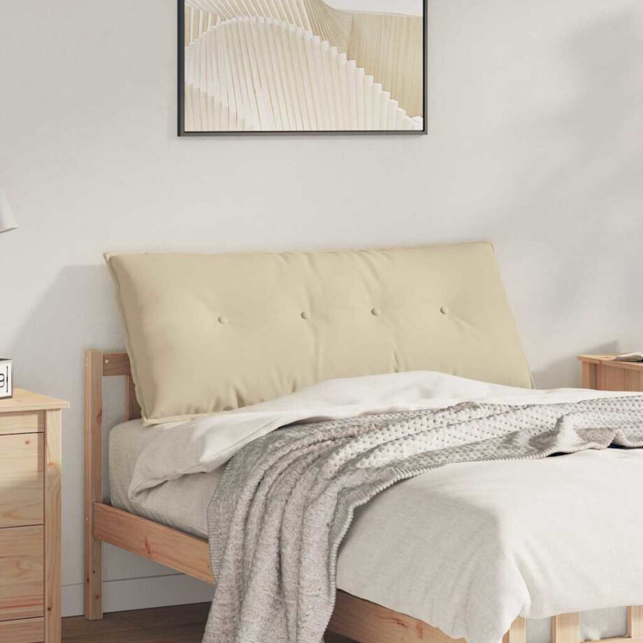 vidaXL Rugkussen Crème 120 x 50 cm Microvezel Stof vidaXL Rugkussen Crème 120 x 50 cm Microvezel Stof afbeelding 1