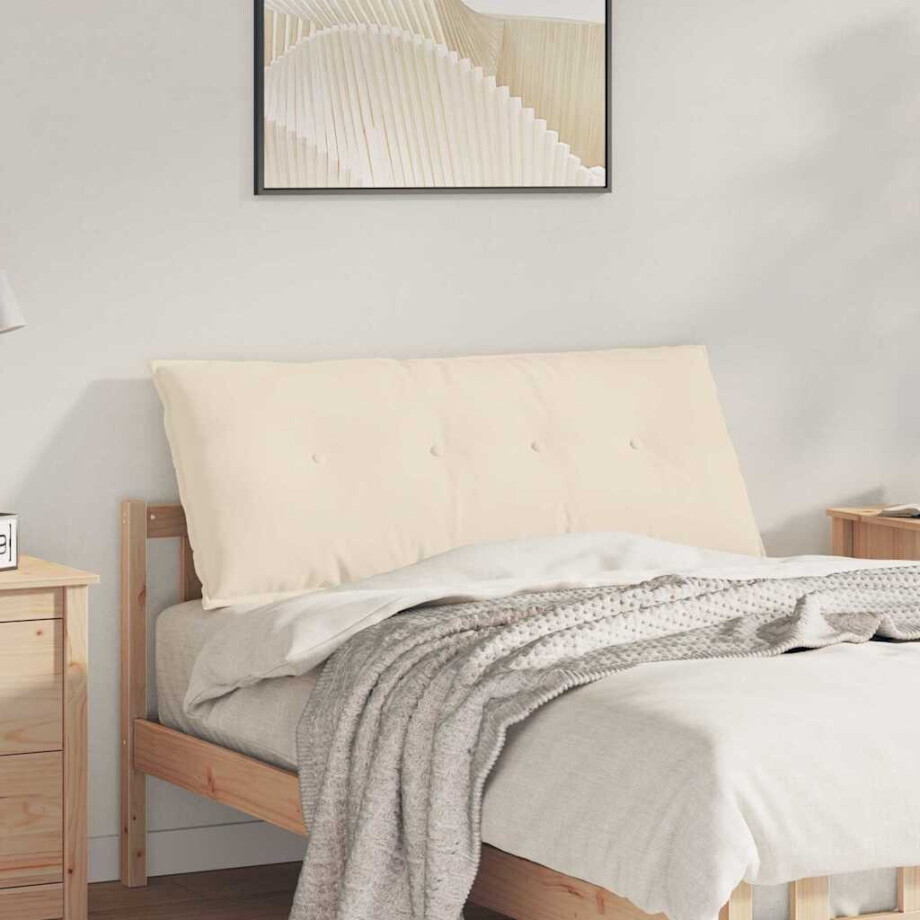 vidaXL Rugkussen Beige 120 x 50 cm Microvezel Stof afbeelding 1