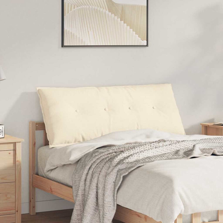 vidaXL Rugkussen Crème 120 x 50 cm Cordstof vidaXL Rugkussen Crème 120 x 50 cm Cordstof afbeelding 1
