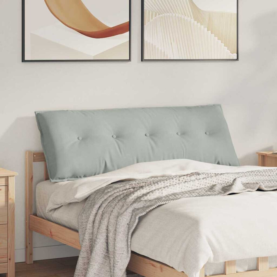 vidaXL Rugkussen Lichtgrijs 140 x 50 cm Cordstof afbeelding 1