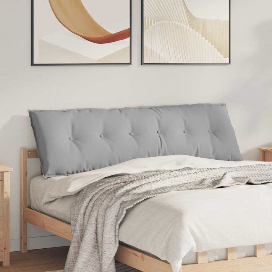 vidaXL Rugkussen Wolkengrijs 160 x 19 x 50 cm Stof afbeelding 1