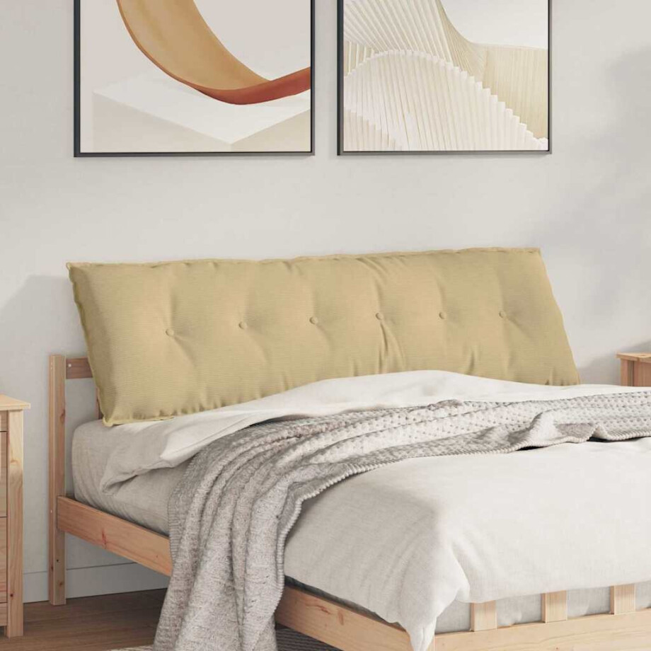 vidaXL Rugkussen Grijs groen 160 x 50 cm Cordstof afbeelding 1