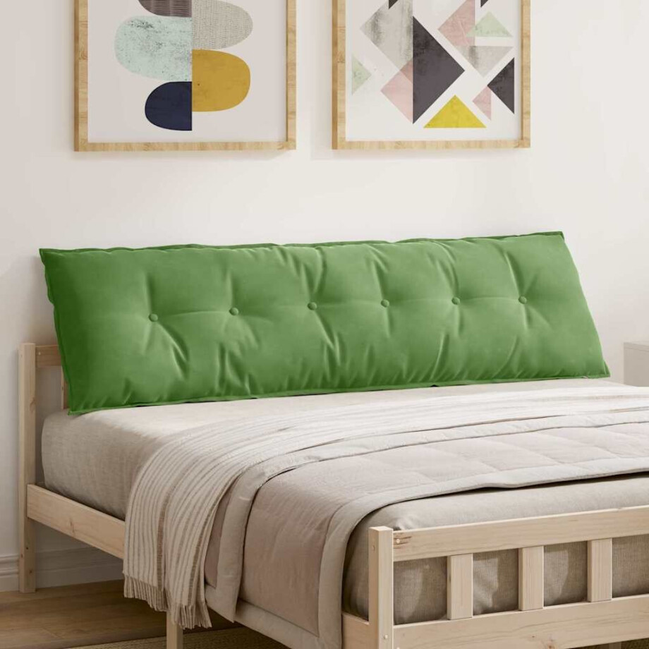 vidaXL Rugkussen Lichtgroen 180 x 50 cm Cordstof afbeelding 1