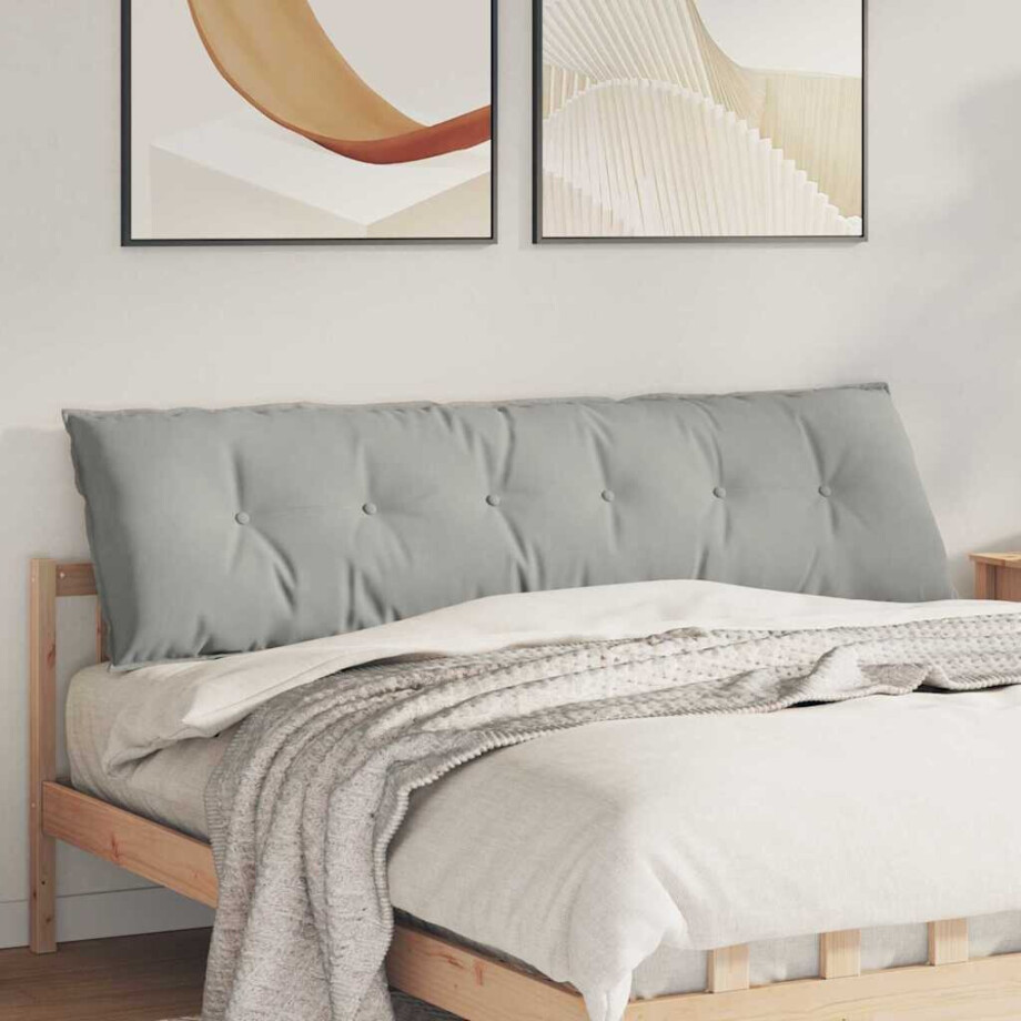 vidaXL Rugkussen Lichtgrijs 180 x 50 cm Microvezel Stof afbeelding 1