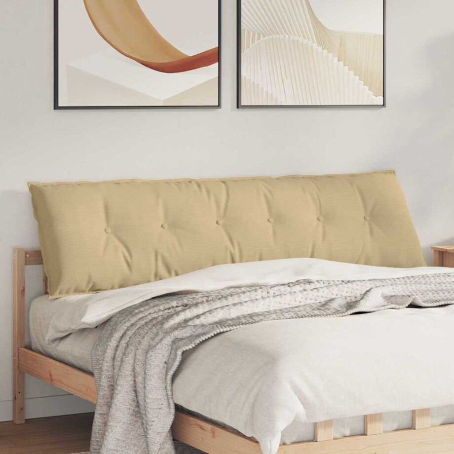 vidaXL Rugkussen Grijs groen 180 x 50 cm Cordstof afbeelding 1