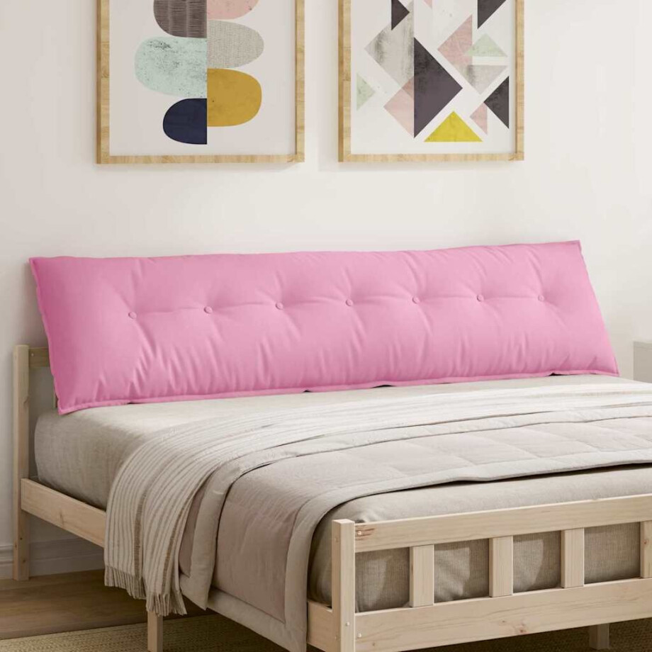 vidaXL Rugkussen Roze 200 x 19 x 50 cm Stof afbeelding 1