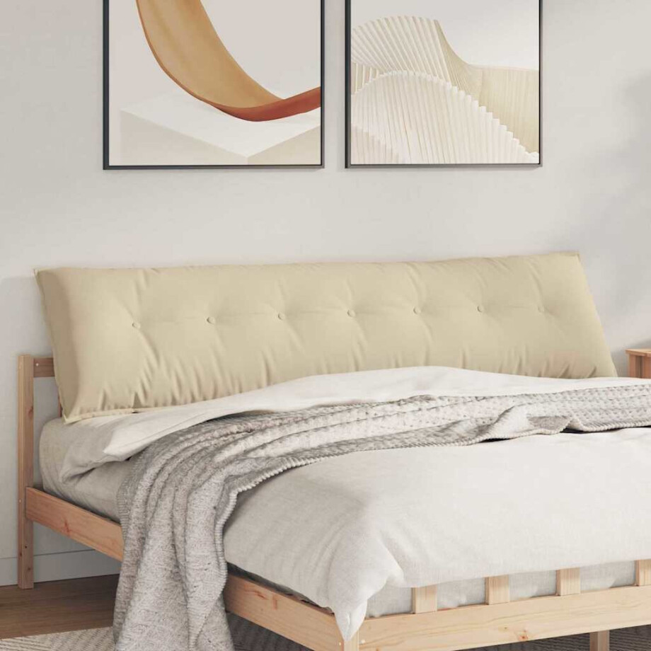 vidaXL Rugkussen Crème 200 x 50 cm Microvezel Stof afbeelding 1