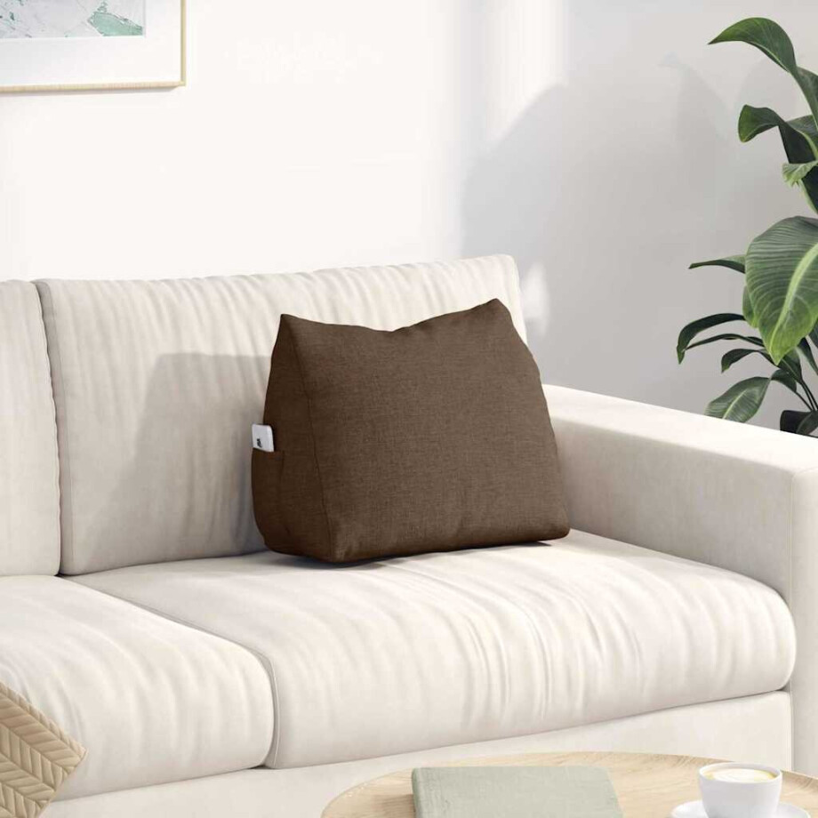 vidaXL Rugkussen Bruin 45 x 20 x 35 cm Stof afbeelding 1