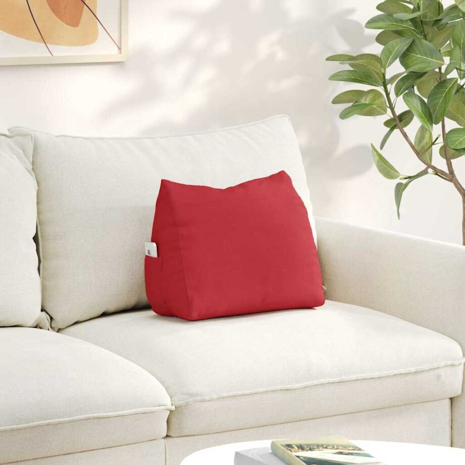 vidaXL Rugkussen Rood 45 x 20 x 35 cm Stof afbeelding 1
