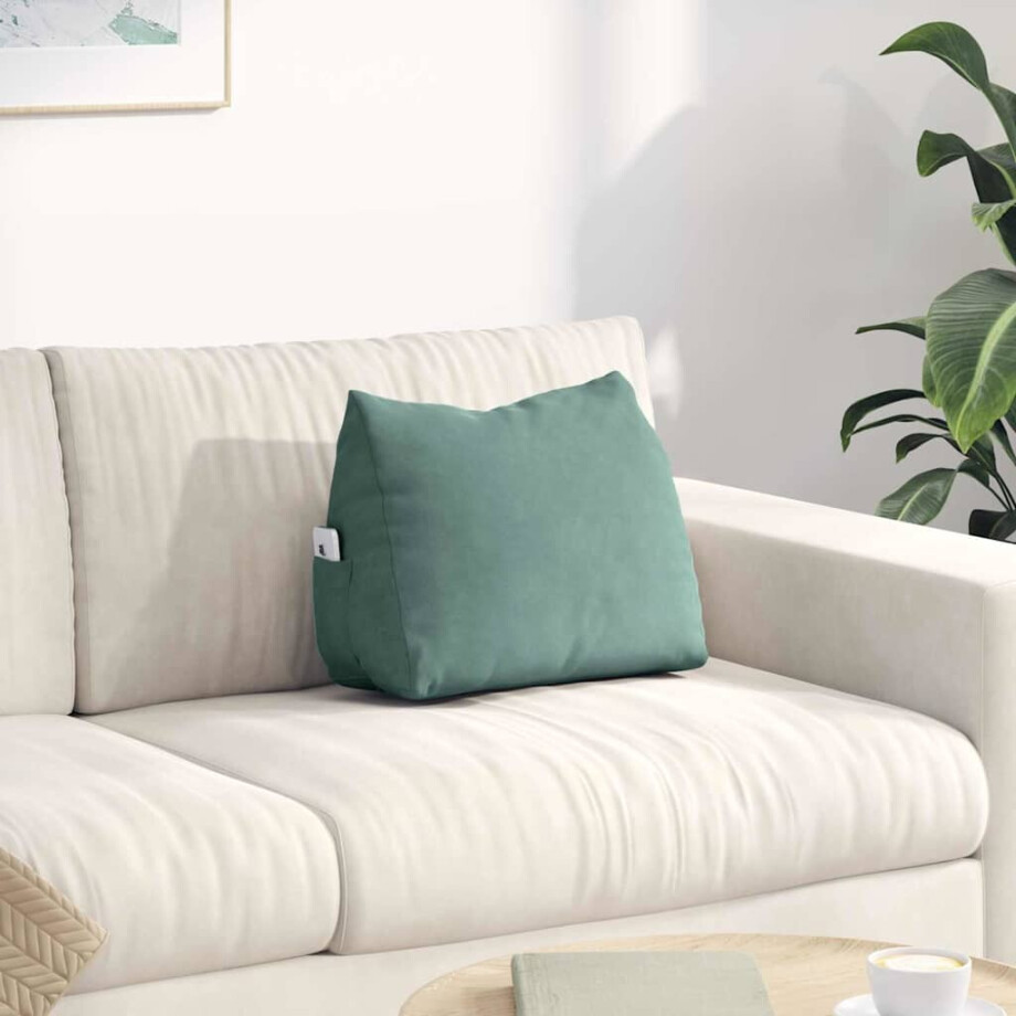 vidaXL Rugkussen Zeegroen 45 x 20 x 35 cm Cordstof vidaXL Rugkussen Zeegroen 45 x 20 x 35 cm Cordstof afbeelding 1