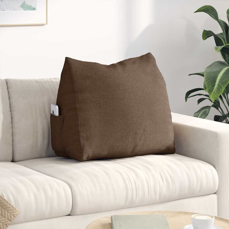 vidaXL Rugkussen Bruin 60 x 20 x 50 cm Stof afbeelding 1