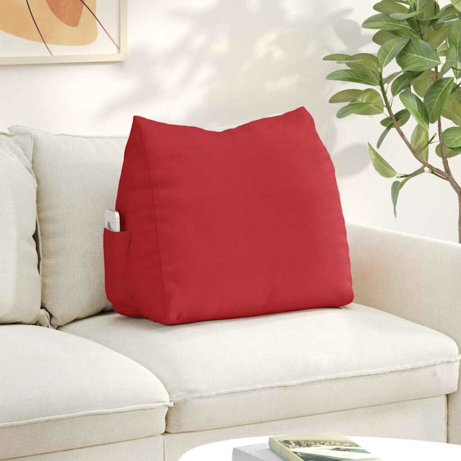 vidaXL Rugkussen Rood 60 x 20 x 50 cm Stof afbeelding 1