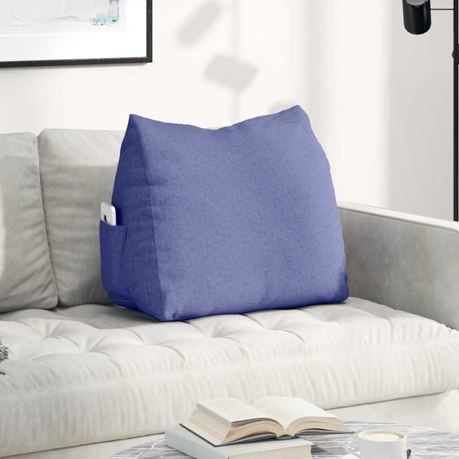 vidaXL Rugkussen Jeans Blauw 60 x 20 x 50 cm Stof afbeelding 1
