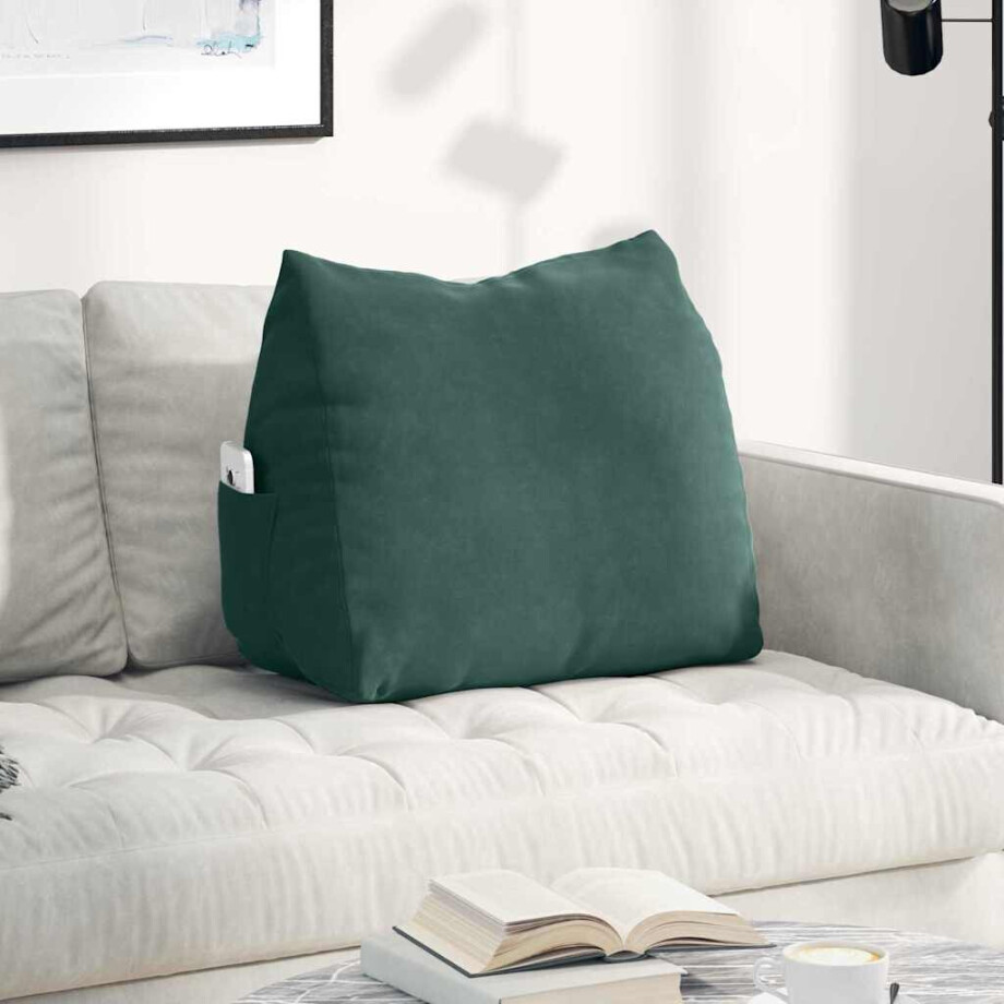 vidaXL Rugkussen Donkergroen 60 x 20 x 50 cm Cordstof vidaXL Rugkussen Donkergroen 60 x 20 x 50 cm Cordstof afbeelding 1