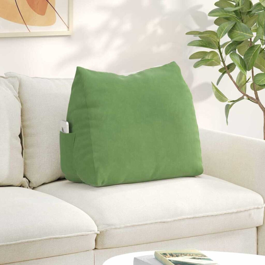 vidaXL Rugkussen Lichtgroen 60 x 20 x 50 cm Cordstof afbeelding 1