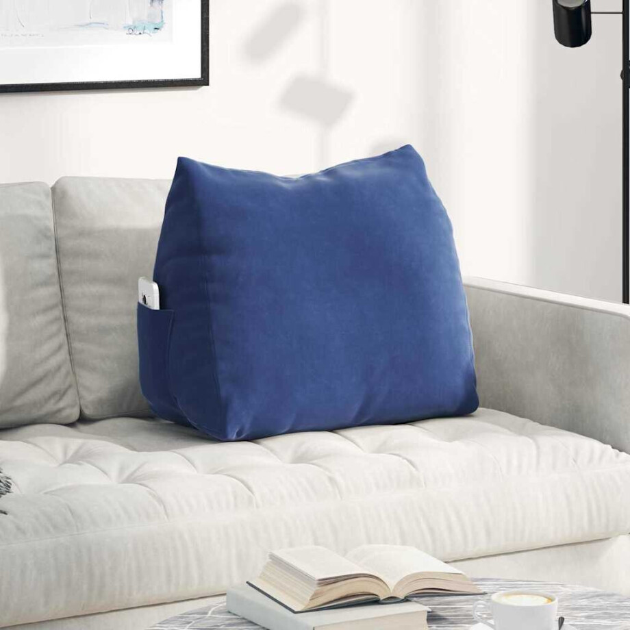 vidaXL Rugkussen Politieblauw 60 x 20 x 50 cm Cordstof vidaXL Rugkussen Politieblauw 60 x 20 x 50 cm Cordstof afbeelding 1