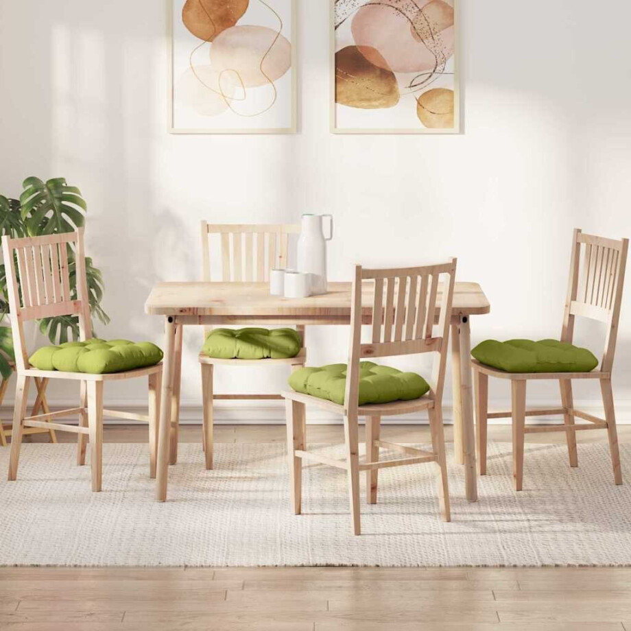 vidaXL Zitkussens 4 pcs Lichtgroen 40 x 40 x 12 cm Stof afbeelding 1
