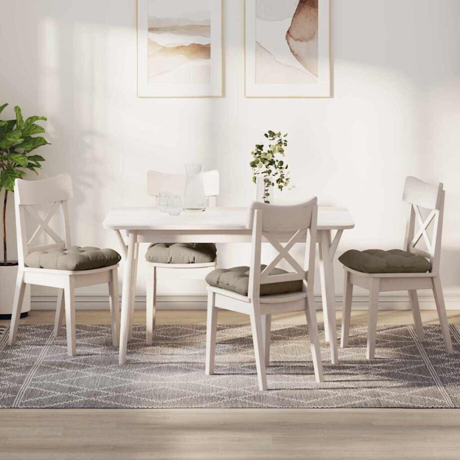 vidaXL Zitkussens 4 pcs Taupe 40 x 40 cm Microvezel Stof afbeelding 1