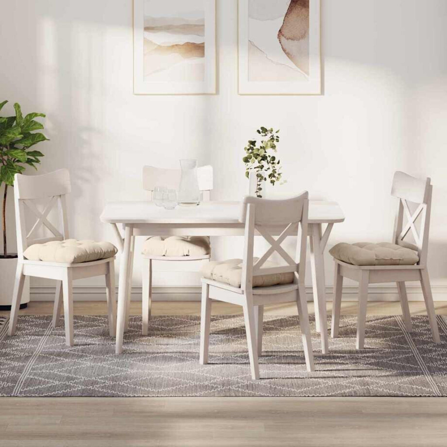 vidaXL Zitkussens 4 pcs Beige 40 x 40 cm Microvezel Stof afbeelding 1