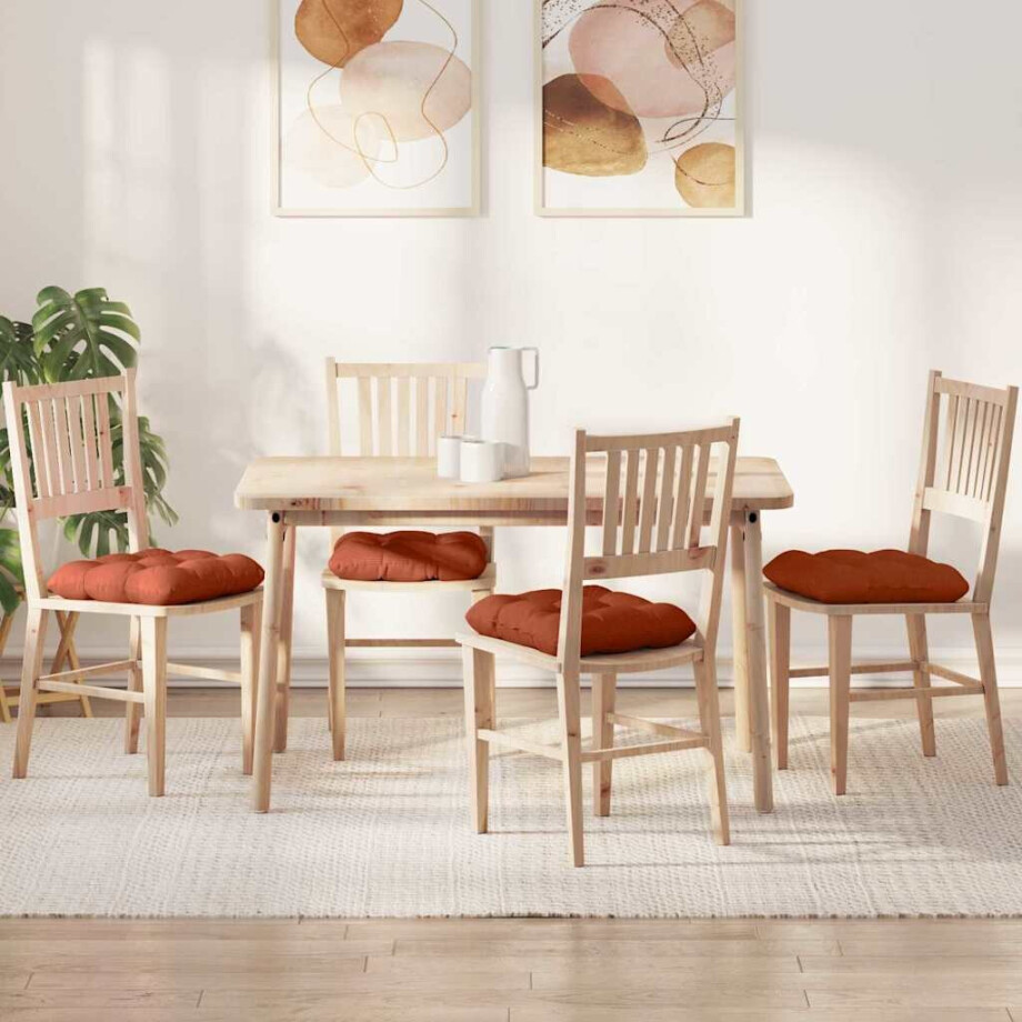 vidaXL Zitkussens 4 pcs Rood-oranje 40 x 40 cm Katoen Stof vidaXL Zitkussens 4 pcs Rood-oranje 40 x 40 cm Katoen Stof afbeelding 1