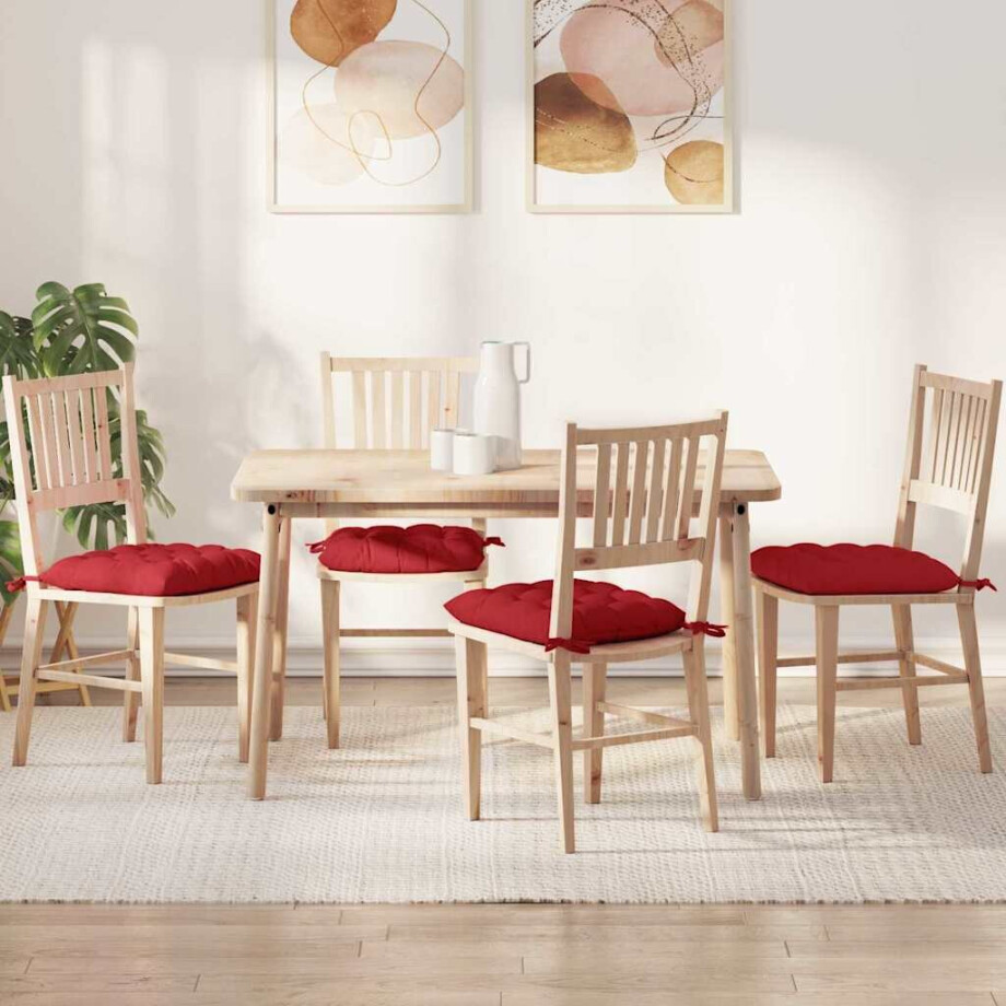 vidaXL Zitkussens 2 pcs Rood 40 x 40 x 6 cm Stof afbeelding 1