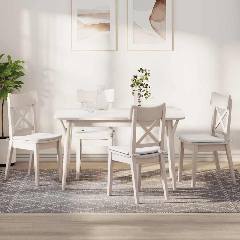 vidaXL Zitkussens 4 stuks Wit 40 x 40 x 3 cm Stof afbeelding 1