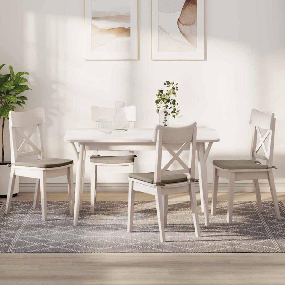 vidaXL Zitkussens 4 pcs Taupe 40 x 40 x 3 cm Microvezel Stof afbeelding 1