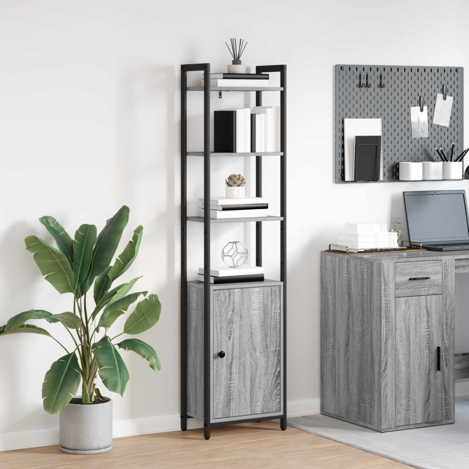 vidaXL Boekenkast Grijs Sonoma 40 x 24 x 161 cm Bewerkt hout afbeelding 1