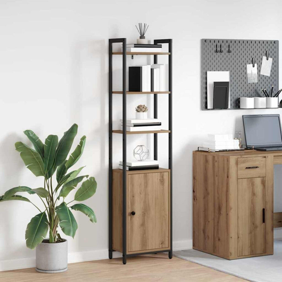 vidaXL Boekenkast Artisan Eiken 40 x 24 x 161 cm Bewerkt hout afbeelding 1