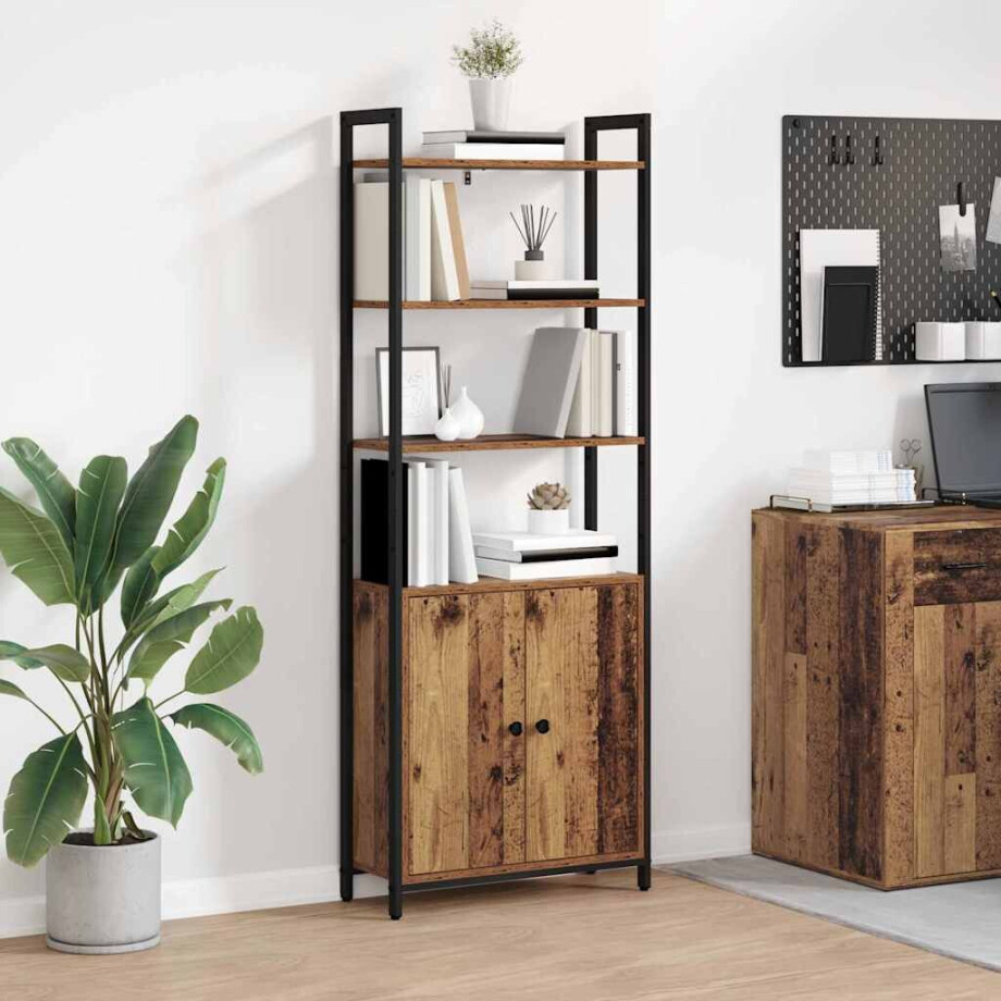 vidaXL Boekenkast Oud Hout 60 x 24 x 161 cm Bewerkt hout afbeelding 1