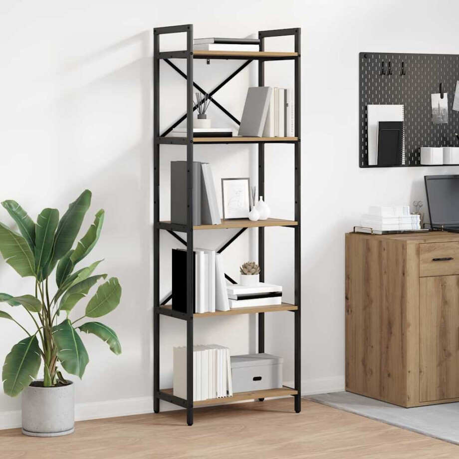 vidaXL Boekenkast Artisan Eiken 56 x 34 x 171 cm Bewerkt hout afbeelding 1
