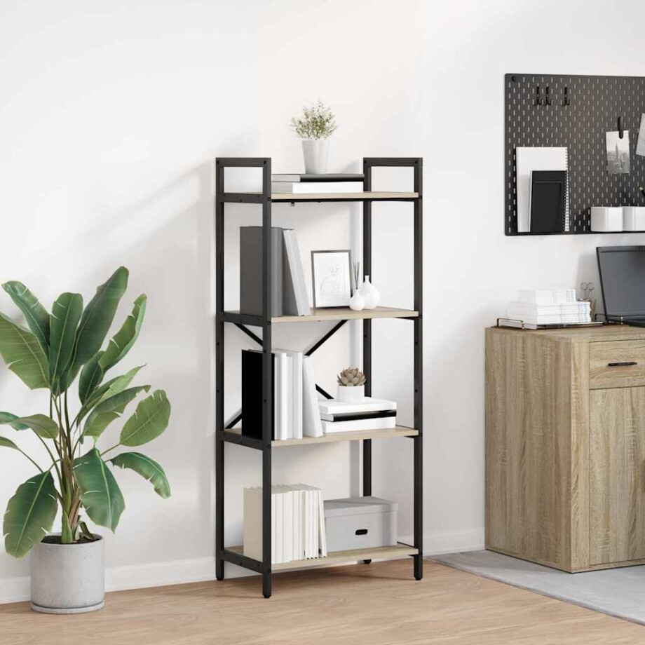 vidaXL Boekenkast Sonoma Eiken 56 x 34 x 133,5 cm Bewerkt hout afbeelding 1