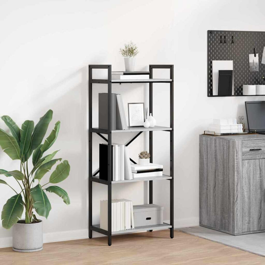 vidaXL Boekenkast Grijs Sonoma 56 x 34 x 133,5 cm Bewerkt hout vidaXL Boekenkast Grijs Sonoma 56 x 34 x 133,5 cm Bewerkt hout afbeelding 1